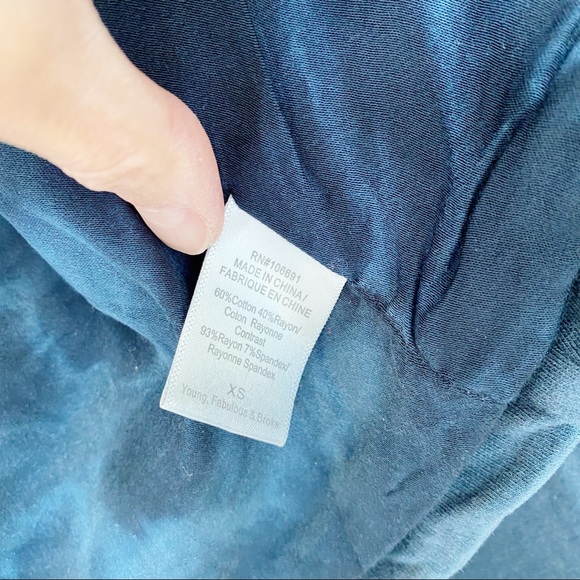 YOUNG FABULOUS & BROKE Navy Tie Dye Quilted Crop Moto Jacket Size XSmall - Picture 12 of 14